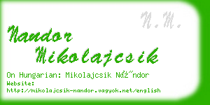 nandor mikolajcsik business card